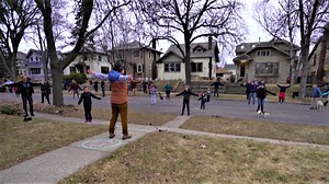 St. Paul neighbors meet for nightly calisthenics - 10 feet apart