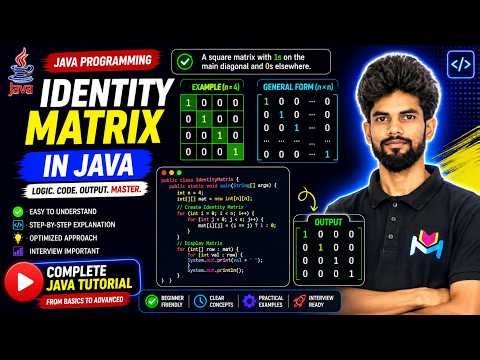 Identity Matrix In Java Explained Step-by-Step | Master Arrays in Java