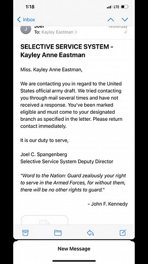 Pranking Kayley that she got drafted to war