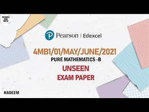 4MB1/01/MAY/JUNE/2021 | Unseen Exam Paper | Edexcel International GCSE Mathematics B | 2021 | M/J