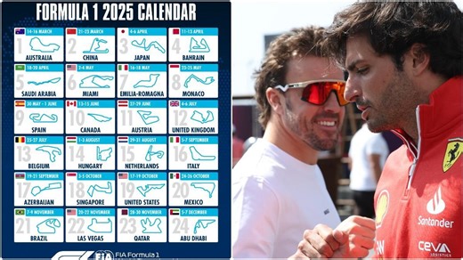 OFICIAL: La Fórmula 1 anuncia su calendario para 2025