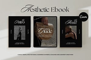 Aesthetic Ebook Template Canva Lead Magnet Template Black Luxury Small Business Canva Ebook Template Content Creator Magazine Template - Etsy