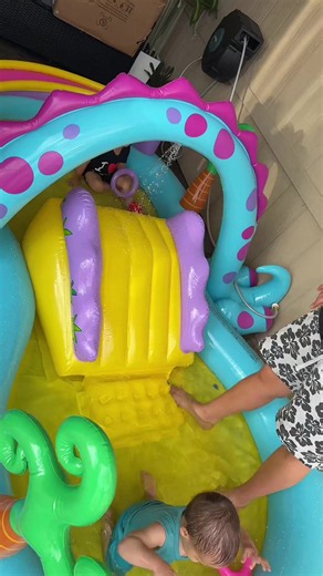 Intex Inflatable Kids Dinosaur Play Center Outdoor Water Park Pool with Slide##pool##kids