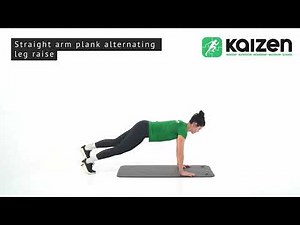 Straight arm plank alternating leg raise