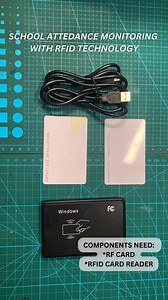 "School Attendance Monitoring with RFID Technology" n today's educational landscape, efficient management of student attendance is paramount for ensuring academic success and administrative efficacy. Traditional methods of attendance tracking often prove to be time-consuming. To address these challenges, the integration of advanced technologies such as Radio Frequency Identification (RFID) offers a promising solution. It will implement a solution that automates the process of tracking student at