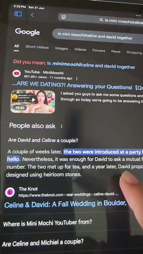 Celine and David are TOGETHER?!?!?!?#engaged‪@MiniMoochi‬#relationship