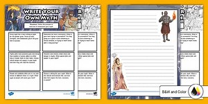 Write Your Own Myth Worksheet for 6th-8th Grade