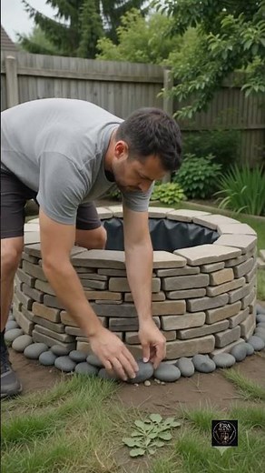 DIY Stone Fire Pit Build! 🔥 Backyard Transformation You'll Love #Shorts