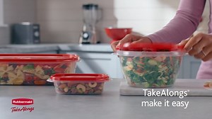 (2 pack) Rubbermaid TakeAlongs 5.0-Cup Round Food Storage Containers, Ruby Red, 3 pack