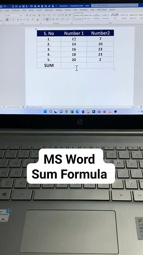 16K views · 211 reactions | Sum Formula in Ms Word . . . . #msword #msoffice #msexceltraining #word #Formula1 #mswordtricks #tricks | A1 Star Institute | Facebook
