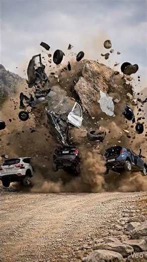 Massive Rock Crushes Cars 💥 | 500ft Fall Simulation
