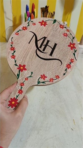 Wooden mirror painting🪞#diy #art #shortvideos #shorts #viralvideos #trendingshorts #trending #craft