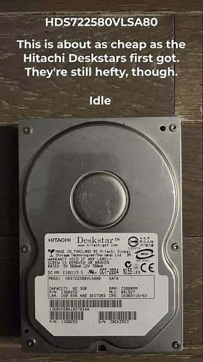 Hitachi Deskstar 7K250 HDS722580VLSA80 Spinup/Spindown (HDD #166) #shorts