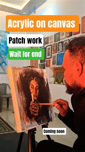 portrait painting demo #acrylicportrait #livedemo #border2 #sunnydeolallmovie #indianarmy #drawing