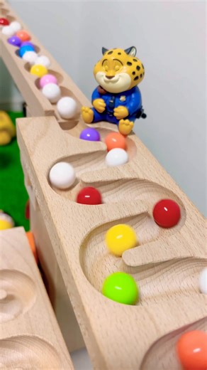 marble Run Race ASMR #196 Wooden Wave Course Colorful Marbles #marblerun #marblerunrace #asmr