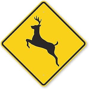 SmartSign "Deer" Traffic Crossing Sign | 24" x 24" 3M Engineer Grade Reflective Aluminum: Industrial Warning Signs: Amazon.com: Industrial & Scientific