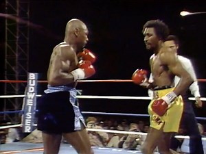 "There has been no boxing at all, just fighting here!" #OnThisDay 35 years ago, a fight - and a first round - that still gives chills. Marvelous Marvin Hagler and Tommy Hearns more than delivered on 4.15.85. | Top Rank Boxing