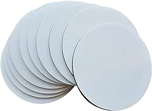 RETERMIT 10 pcs Round Sublimation Rubber Coasters - 1/8" Thick Sublimation Blank Heat Transfer Sublimation Coaster Blanks 4x4 inch