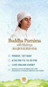 Buddha Purnima with Maitreya | Online Webinar Event | 1st May