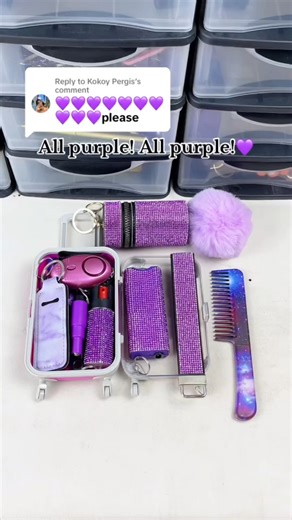 Lady’s Home | Purple mini suitcase keychain set💜 all girls must have one! you can custom your package at bio or message me🥰 #safetykeychains... | Instagram