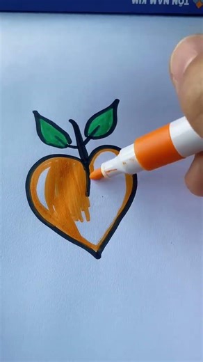 Vẽ trái tim thành trái đào