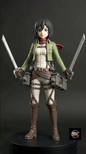 Making Mikasa Ackerman From Attack On Titan With Clay! 🗡️🔥 #shorts#attackontitan #mikasa #clayart