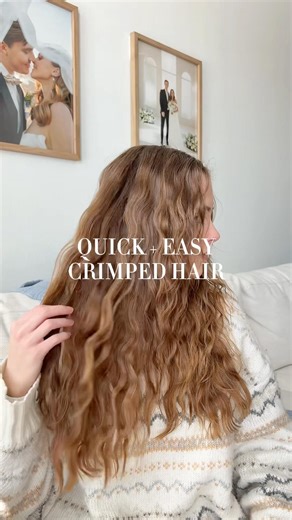 Crimped Hair Tutorial 💛 #hairtutorial #easyhairstyle #quickhairstyle