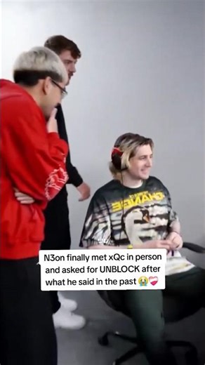N3on finally met xQc in person and asked for UNBLOCK after what he said in the past 😭❤️‍🩹