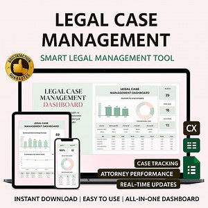 Legal Case Management Dashboard Excel & Google Sheets: Track Clients, Deadlines and Outcomes - Etsy Canada