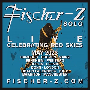 Due to popular demand John is heading out on tour across Europe again this May as Fischer-Z Solo with his ‘Celebrating Red Skies’ show. Tickets: www.fischer-z.com Featuring songs from the Red Skies Over Paradise album, plus the hits you know and love, as well as a few very special rarities and some audience requests. There will be a live Fischer-Z Solo album for sale exclusively at the shows, preceded by digital singles, artwork and videos. There will also be brand new original material being re