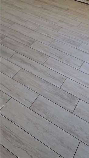 Porcelain plank tile wood design installation 8×32
