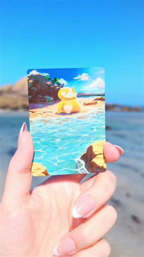 I took my painted Psyduck card on an adventure #pokemoncards #pokemontcg
