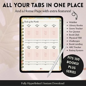 Digital Reading Tracker Journal | Reviews, Series, & Library | Daily, Monthly, Book Club, TBR, Challenges, Etc. - Etsy Australia