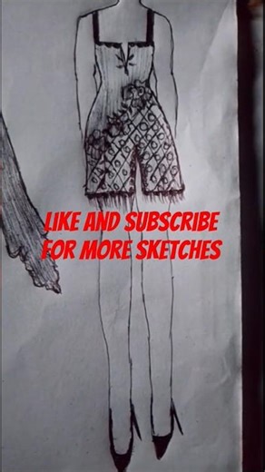 Beautiful short dress sketch design #designe #fashion #shorts #fashiontrends