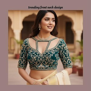 10 Stylish& trendy Blouse front Neck Designs | Latest Trending Neck Design Collection 2025#viral