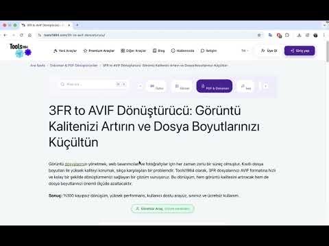 3FR to AVIF Dönüştürücü | Hasselblad RAW Dosyalarını AVIF Formatına Ücretsiz Çevirin