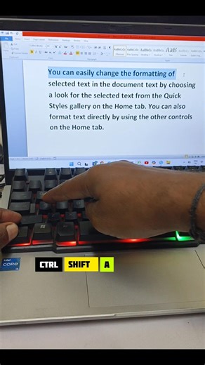 Change Capital Letter and Add Underline in Ms Word Using Keyboard Shortcut Key #shortvideo #shorts