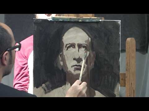Sean Cheetham Painting a Portrait