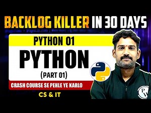 Python 01 | Python (Part 01) | CS & IT | DA | GATE 2025 Crash Course