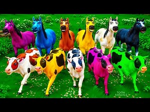 Color Cows vs Color Horses: Battle for the Barn! 🐮⚔️🐎 | Farm Diorama