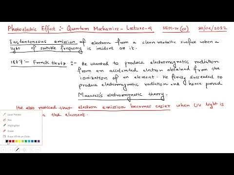 Photoelectric Effect: Quantum Mechanics - Lecture 4