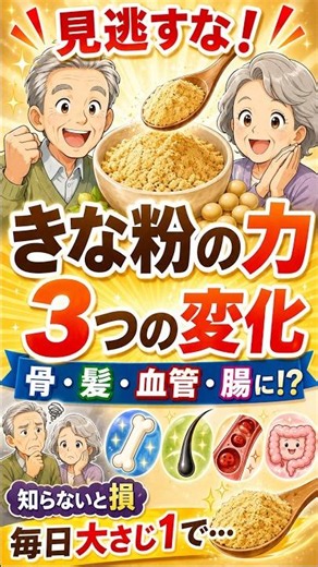 毎日大さじ1で全身を守る！きな粉が体に起こす3つの奇跡◯