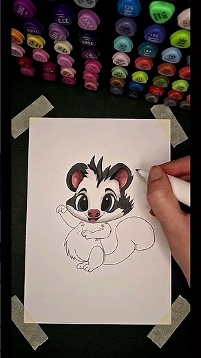 How to Draw a Cute Baby Skunk | Easy Marker Illustration | Masterful Imprint
