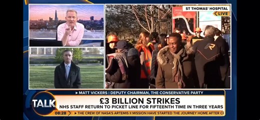 Absolutely disgraceful racism from @jkyleofficial on @TalkTV. As the camera zooms in on me and @DrHWazir on the picket line, he sneers that “a lot of them have come into this country to be doctors.” He based this solely on the colour of my skin.I was born in the UK. I studied and trained in the UK and I currently work as a doctor in the NHS. My grandfather fought for this country in WW2.This is racist, demeaning, and utterly unacceptable.