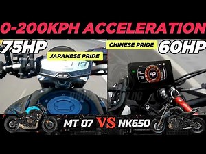 Yamaha MT07 🆚️ CFMoto NK650 | 0-200kph Acceleration | Top Speed Attempt 🔥