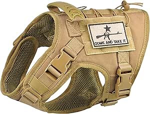 Tactical Dog Vest Harness, Outdoor Training Service Dog Vest Adjustable Military Working Dog Vest with Molle System and Rubber Handle