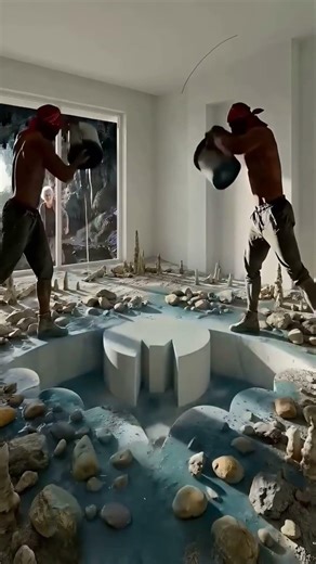 THIS FLOOR IS INSANE Batman Cave Infinity Pool Epoxy 🦇🔥 #epoxy #floor #diy