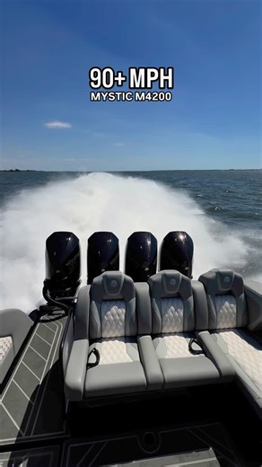 Boats Gone Wild on Instagram: "Experience 90+ MPH onboard this Mystic Powerboats M4200 equipped with quad Mercury Racing 500Rs 🚀 This specific model is available for immediate delivery — DM @mysticpowerboats to learn more information #boatsgonewild #mysticpowerboats #mercuryracing"
