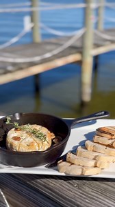 Our seasonal Honey Almond Brie 🍴 Warm and creamy Brie cheese topped with sweet honey and toasted almonds. Served with fresh fruit and toast points We open at 11:30am today for lunch! We can’t wait to serve you 🌴 #thedolphinbar | Dolphin Bar
