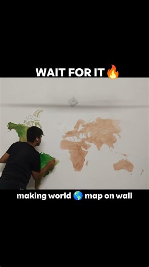world map wall art 🔥#art #shorts
